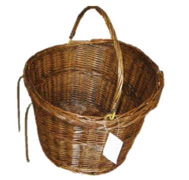 Wicker Bike Basket with Handle Dark